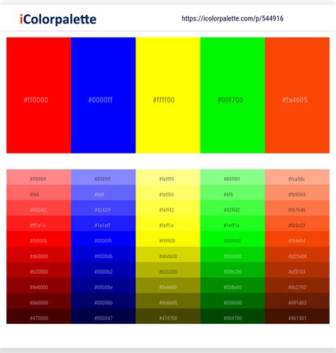 Red Blue Yellow Green Vermilion Color Scheme Icolorpalette