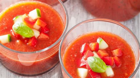 Gaspacho au basilic rapide découvrez les recettes de cuisine de Femme