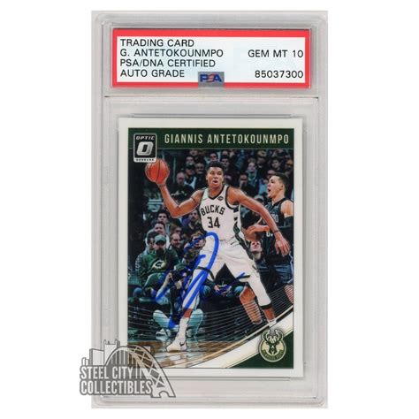 Giannis Antetokounmpo 2018 19 Panini Donruss Optic Autograph Card 85