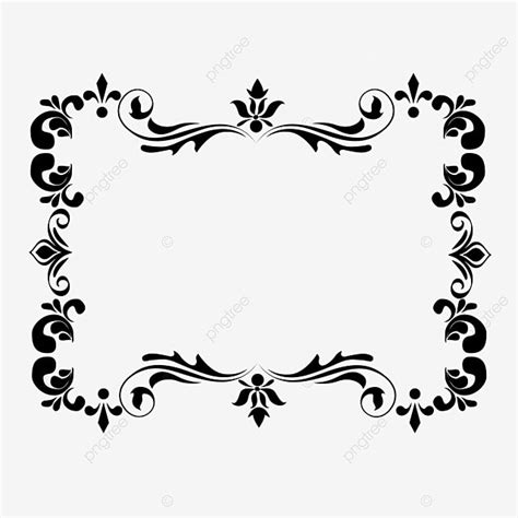 Linear Borders White Transparent, Decorative Border Black And White ...