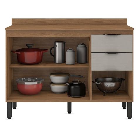 Balcão de Cozinha Firenze Tampo cm Amêndola Touch Nude Prime Tx Demóbile MadeiraMadeira