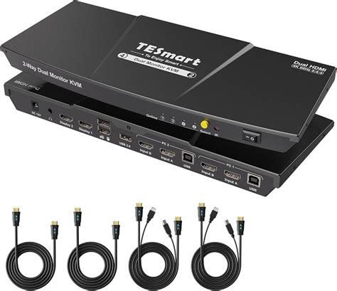 Tesmart Dual Monitor Kvm Switch Hdmi Computers Monitors Off