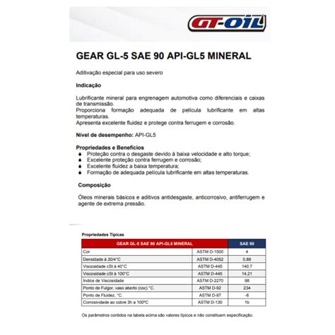 Na Lelokar temos Gt Oil Gear Sae 90 Api Gl5 melhor preço