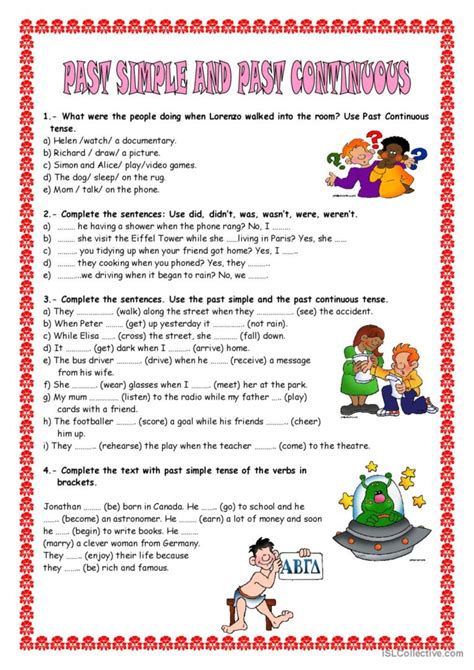 Past Simple And Past Continuous English Esl Worksheets Pdf Doc