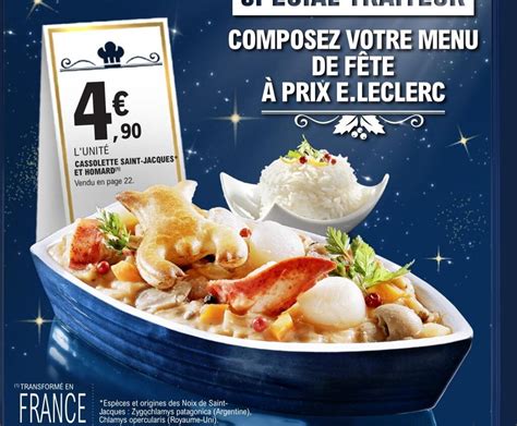 Promo Cassolette Saint Jacques Et Homard Chez E Leclerc