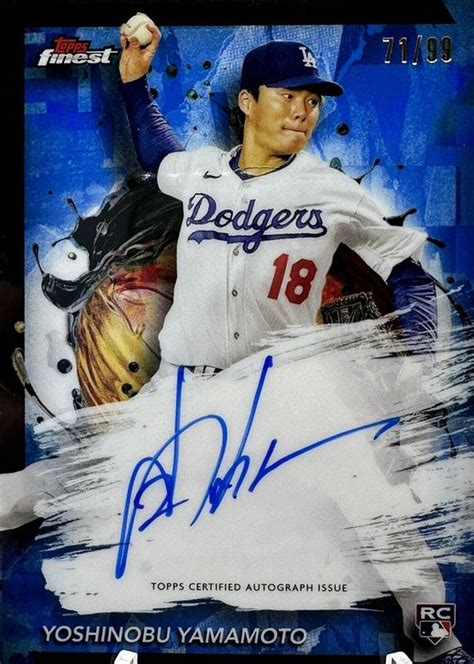 Yoshinobu Yamamoto Topps Finest Fa Yy Finest Autographs Blue