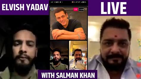 Elvish Yadav Live With Salman Khan On Instagram Elvish Yadav Live