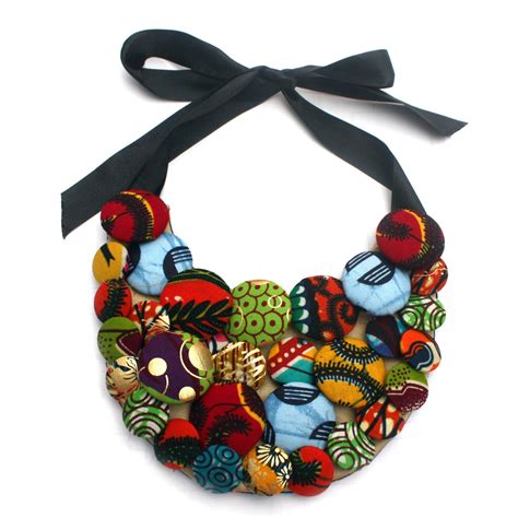 Christie Brown Bib Necklace Ankara Accessories Diy Ankara Necklace