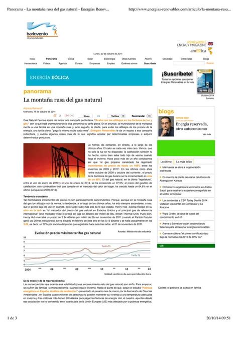 La montaña rusa del gas natural energías renovables el periodismo de