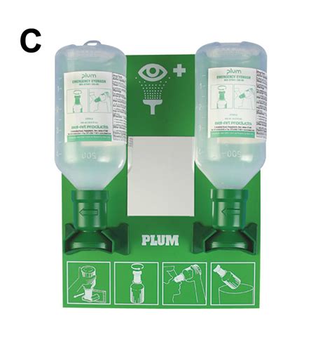 PLUM Open Eye Wash Station 2 Bottles 500ml Sterile Saline X2