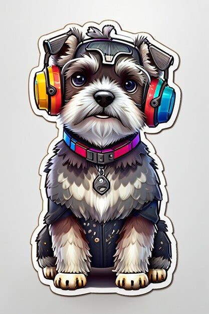 Premium AI Image | A cartoon of a dog wearing headphones