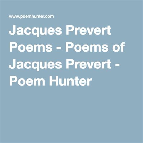 Jacques Prevert Poems