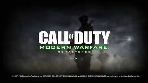 Call Of Duty Modern Warfare Remastered Main Menu Theme Youtube