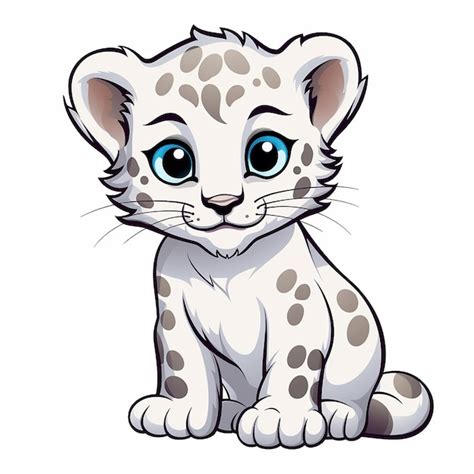 Baby Snow Leopard Art Livro De Colorir Para Crianças Foto Premium