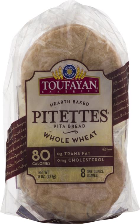 Toufayan Bakeries Pitettes Pita Bread Whole Wheat Ct Toufayan