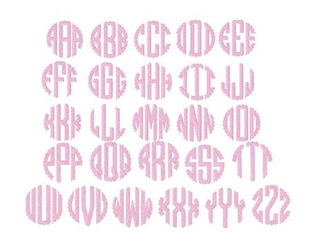 Scalloped Circle Monogram Fill Font Herrington Design