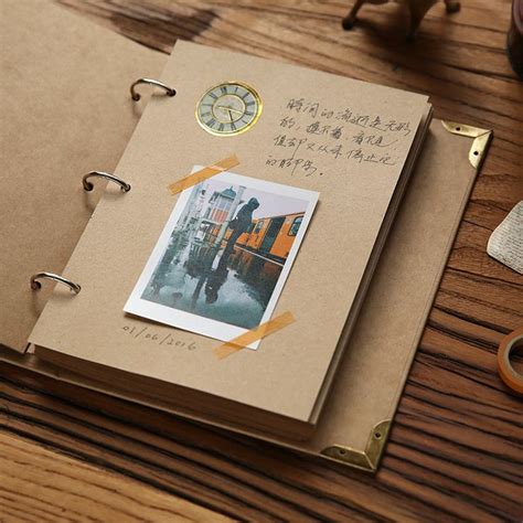 Vertical Love Kraft Scrapbook Album Pages Looseleaf Memory Book