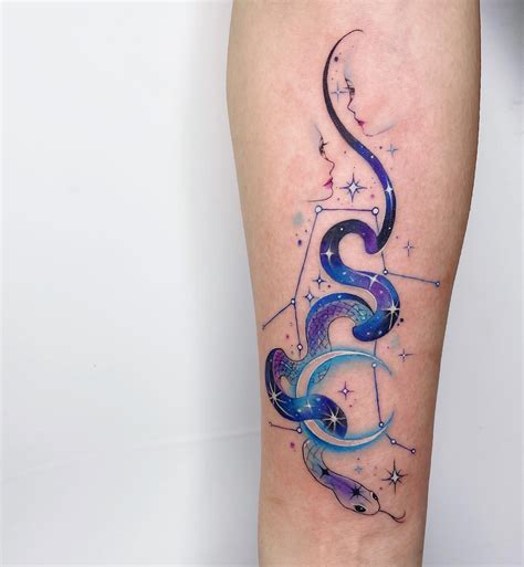 Watercolor Style Gemini Tattoo TheFab20s