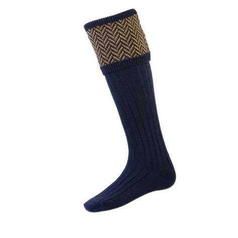 House Of Cheviot Herringbone Sock Navy Rufford S Country Lifestyle