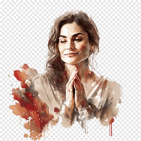 Praying Woman Watercolor Png PNGWing