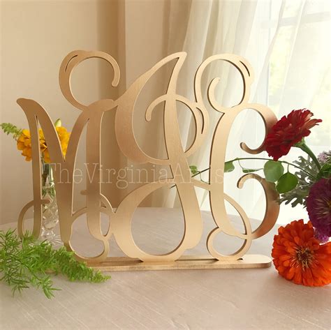 Large Monogram Sign Laser Cut Self Standing Monogram Sign