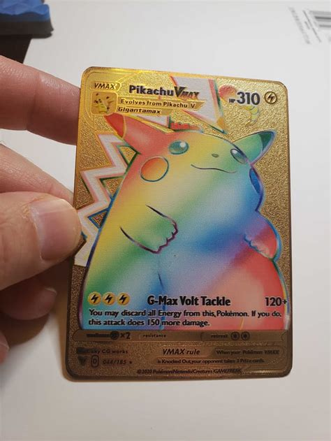 Helping My Son Origin Of This Pikachu Vmax Gold Card Rainbow Art R