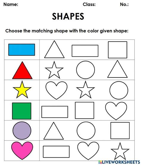 Shapes Online Exercise For Kinder 1 Live Worksheets
