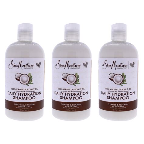 Shea Moisture 100 Percent Virgin Coconut Oil Daily Hydration Shampoo Pack Of 3 13 Oz Shampoo