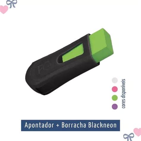 Borracha Apontador C Dep Sito Black Neon Faber Castell Mercadolivre