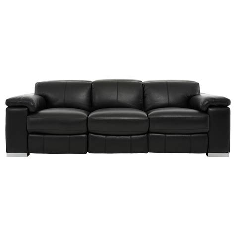 Black Leather Reclining Sofa - Odditieszone