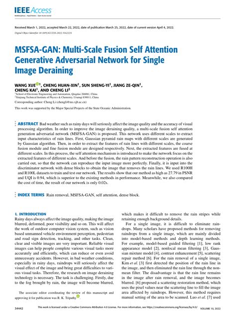 Pdf Msfsa Gan Multi Scale Fusion Self Attention Generative Adversarial Network For Single