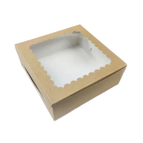 Glossy Lamination Kraft Material Cake Box With And Without Window At