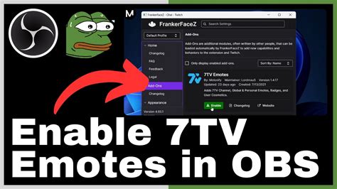 How To Enable 7TV Emotes In OBS Studio YouTube