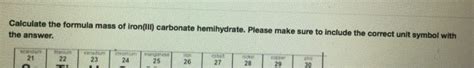 Solved Calculate the formula mass of iron (III) carbonate | Chegg.com