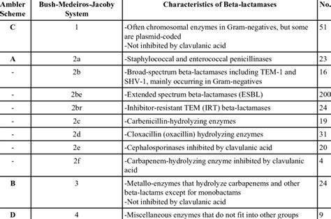 The Classification Of Beta Lactamases Download Scientific Diagram