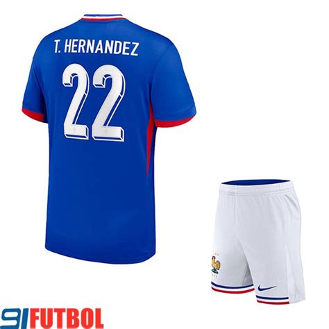 Crear Camisetas De Futbol Francia T HERNANDEZ 22 Ninos Primera UEFA