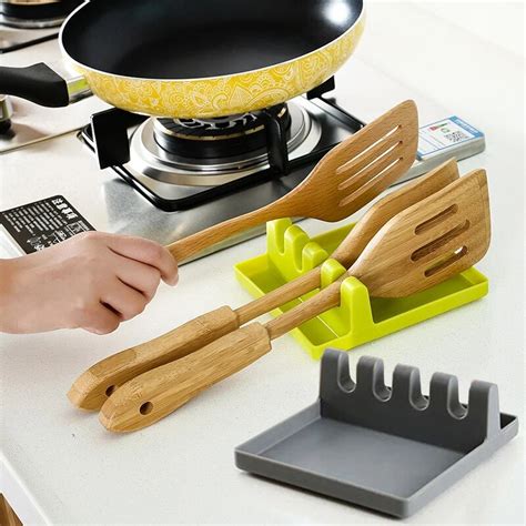 Aliexpress.com : Buy Silicone Kitchen Utensil Rest Heat Resistant Spoon ...