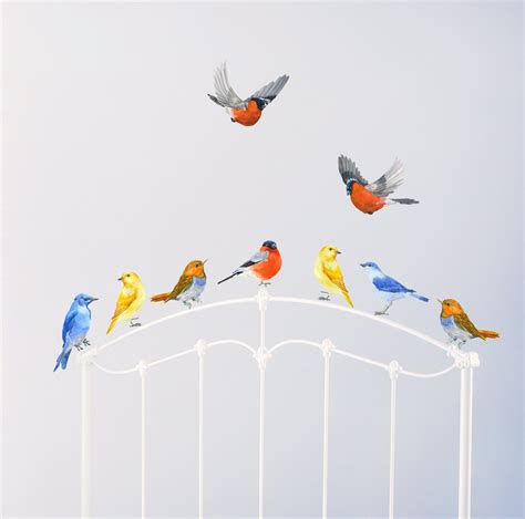 Birds Wall Decals Nursery Murals Nursery Woodland Art Birds