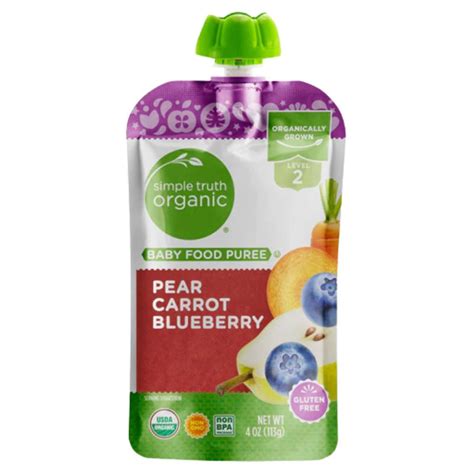 Simple Truth Organic Baby Food Puree Level 2 Pear Carrot Blueberry
