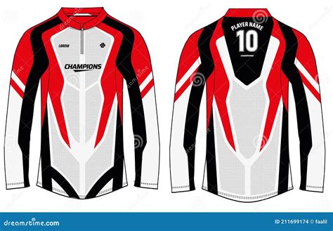 Long Sleeve T Shirt Sports Jersey Design Vector Template Motocross