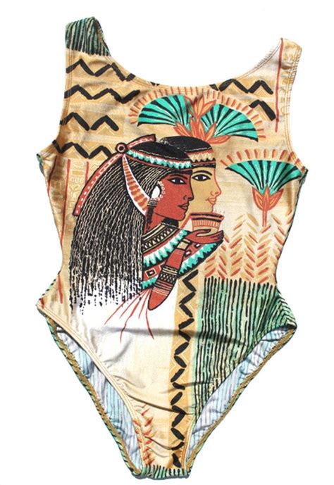 Vintage 1990s Egyptian Bathing Suit Swimwear M L