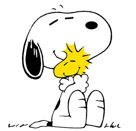 Snoopy Giving Woodstock A Beagle Hug 1B6