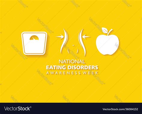 National Eating Disorders Awareness Week Observed Vector Image