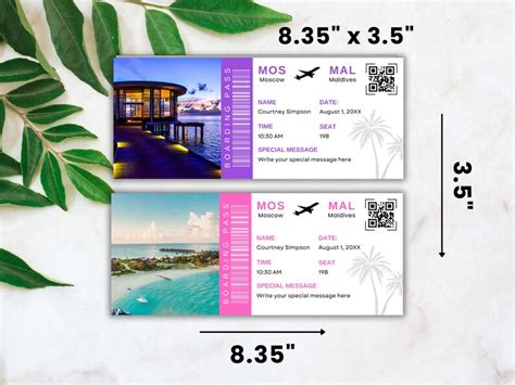 Editable Boarding Pass Canva Template Printable Airline Ticket