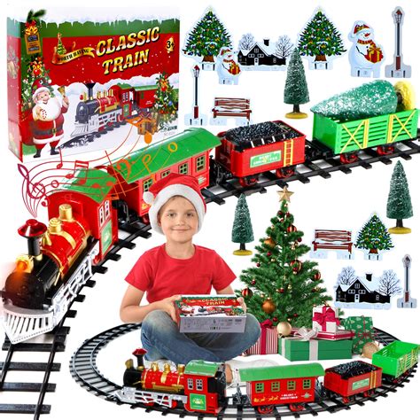 Buy Christmas Train Set Battery Powered Train Toys With Light And