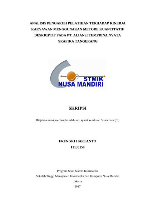 PDF SKRIPSI Repository Nusamandiri Ac Id Demikianlah Surat