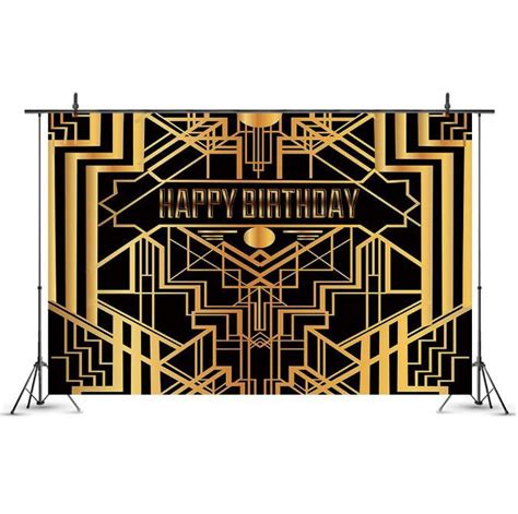 7x5ft Gatsby Themed Backdrop For Adults Wedding Party Decoration Black