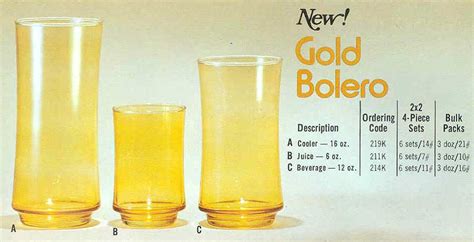 Bolero Gold Cooler By Libbey Glass Company Replacements Ltd