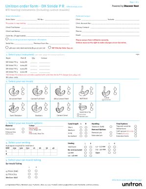 Fillable Online Starkey Wireless Custom Order Form Fax Email Print