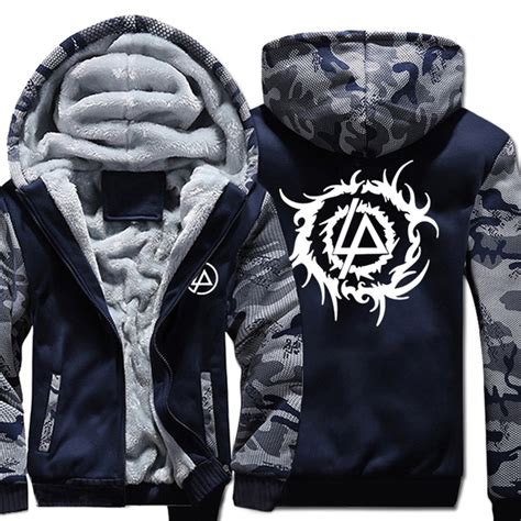 New Winter Warm LINKIN PARK Hoodies Rock Band Hooded Coat Thick Zipper ...